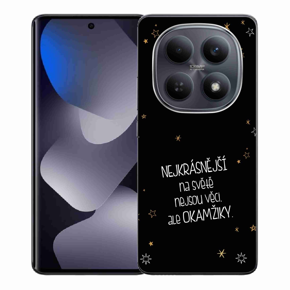 Gelový kryt mmCase na Xiaomi Redmi Note 15 4G - citát 4 černé pozadí