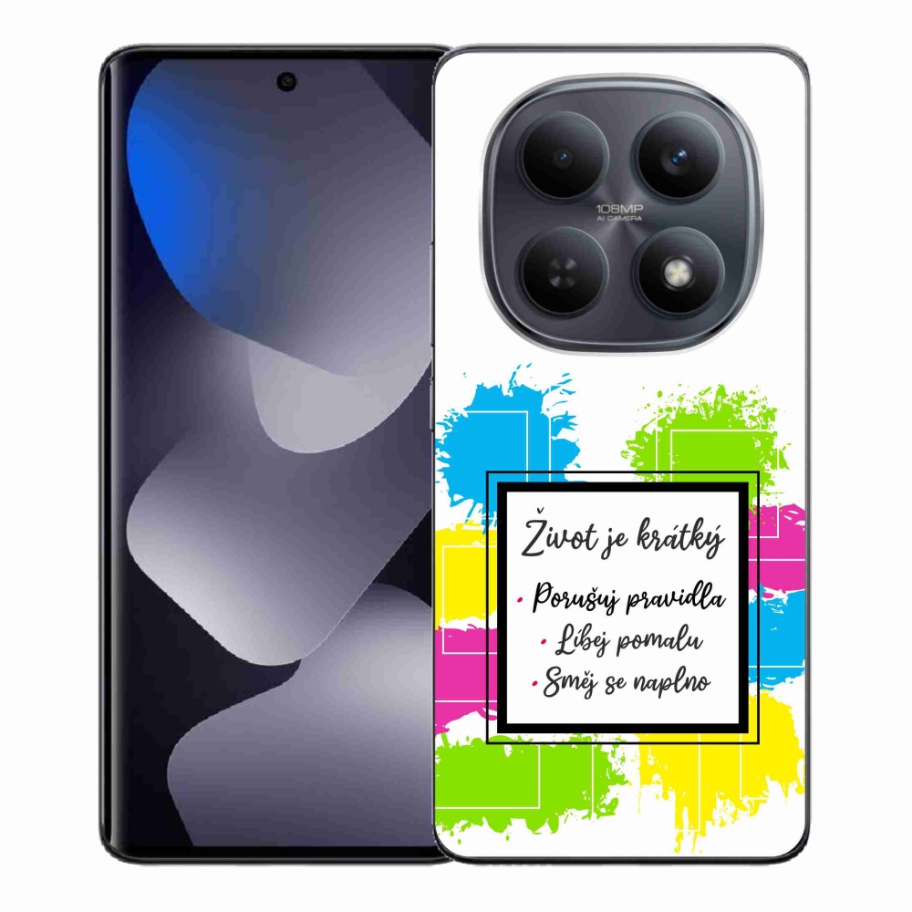 Gelový kryt mmCase na Xiaomi Redmi Note 15 4G - citát 5 bílé pozadí
