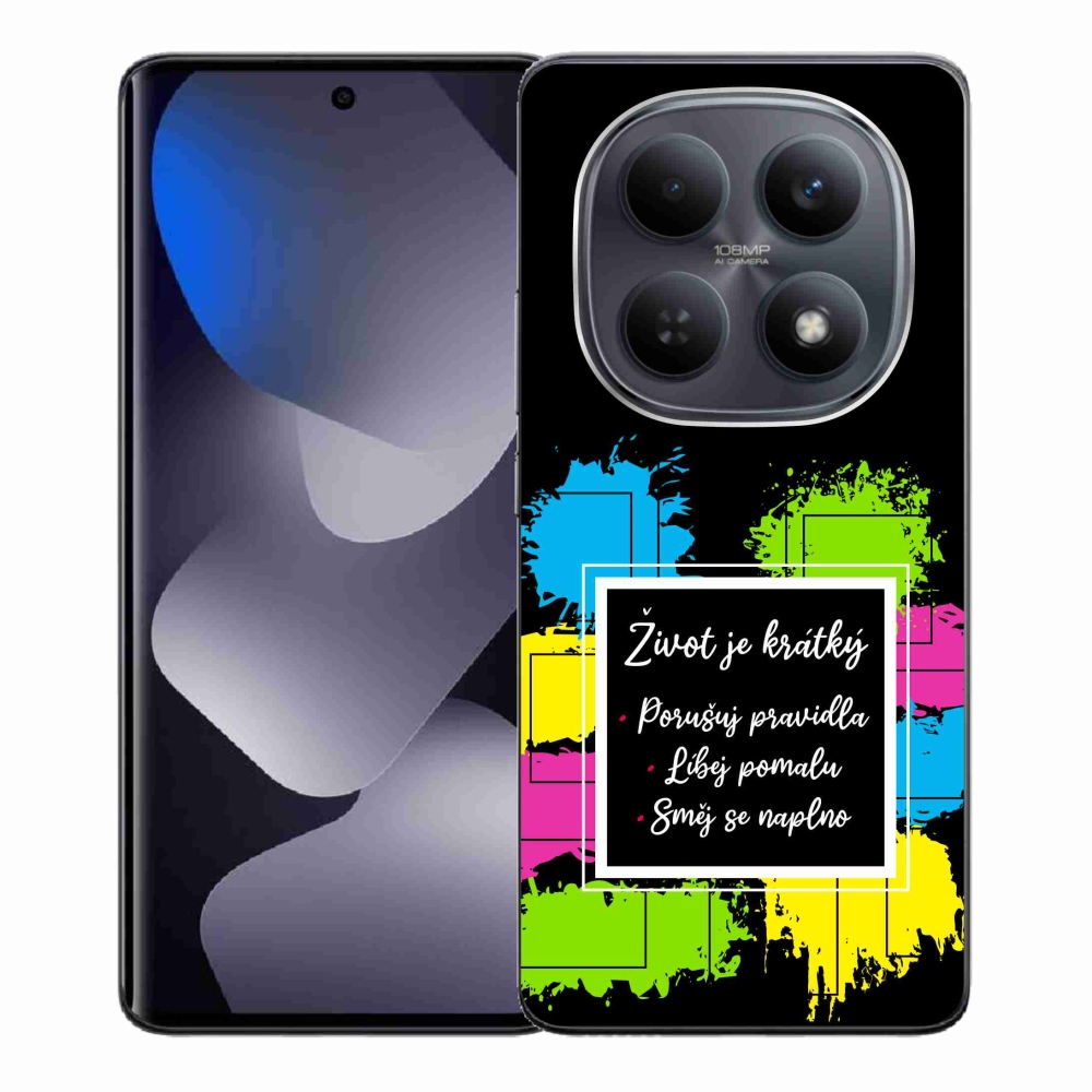 Gelový kryt mmCase na Xiaomi Redmi Note 15 4G - citát 5 černé pozadí