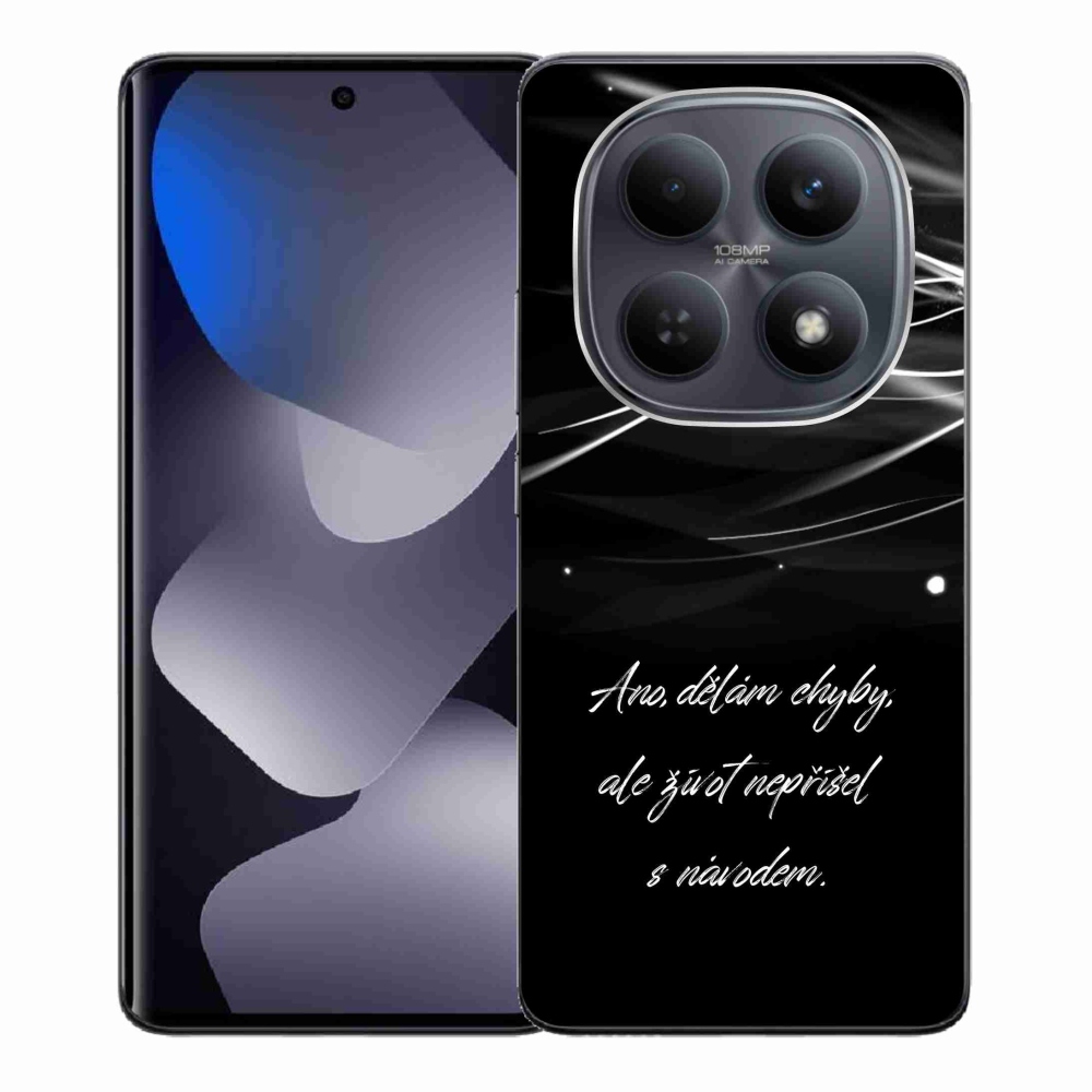 Gelový kryt mmCase na Xiaomi Redmi Note 15 4G - citát černé pozadí
