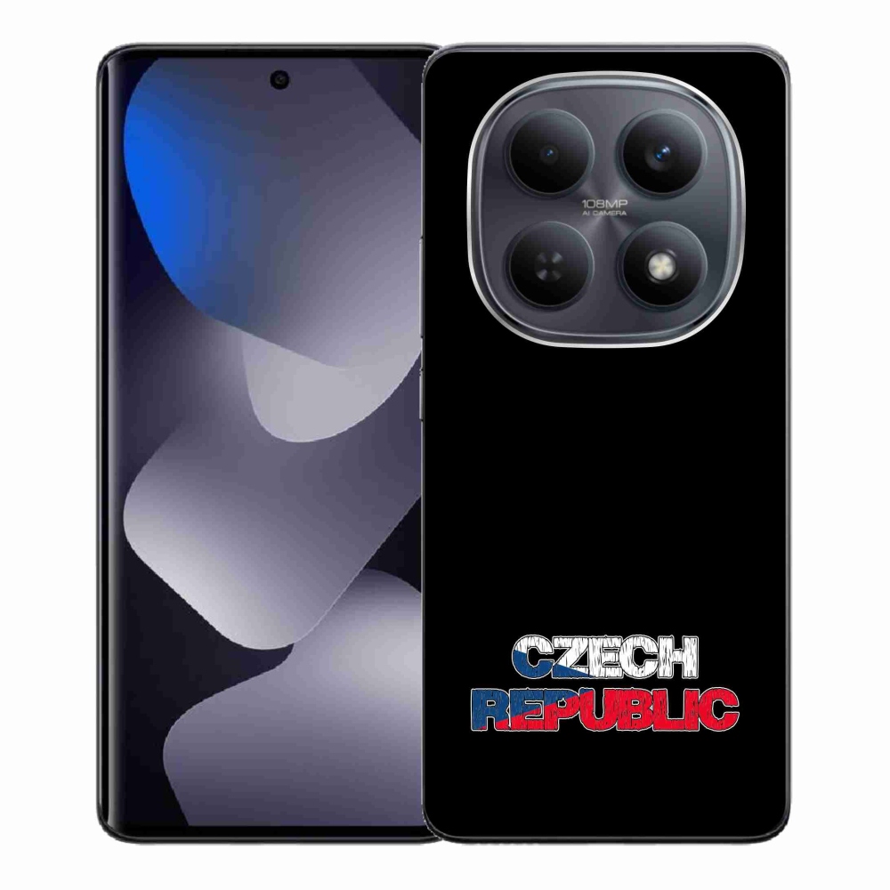 Gelový kryt mmCase na Xiaomi Redmi Note 15 4G - Czech Republic černé pozadí