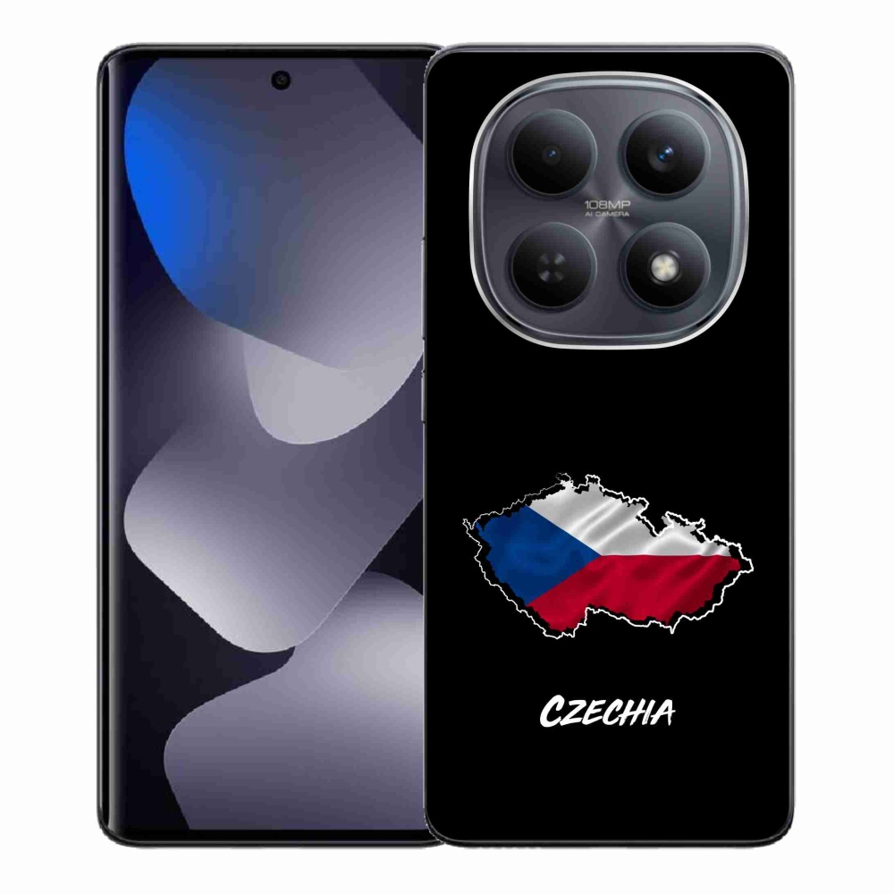 Gelový kryt mmCase na Xiaomi Redmi Note 15 4G - Czechia černé pozadí