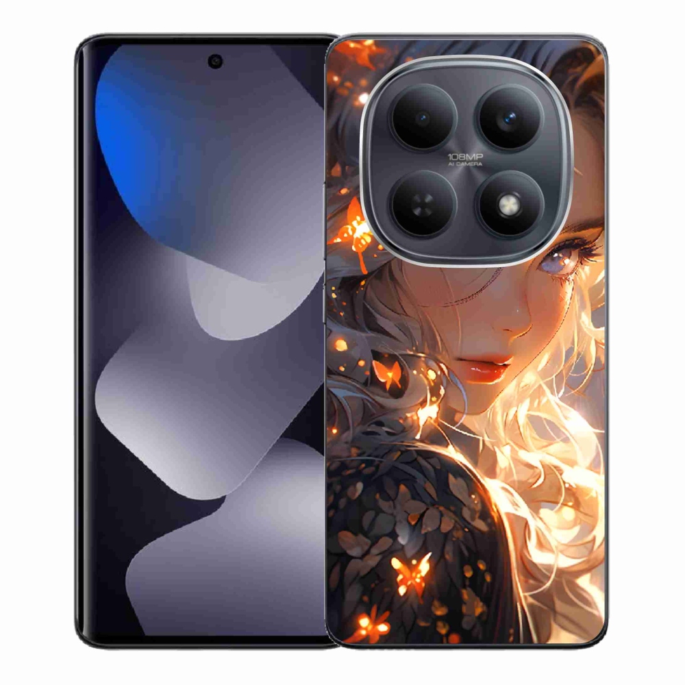 Gelový kryt mmCase na Xiaomi Redmi Note 15 4G - dívka a motýli