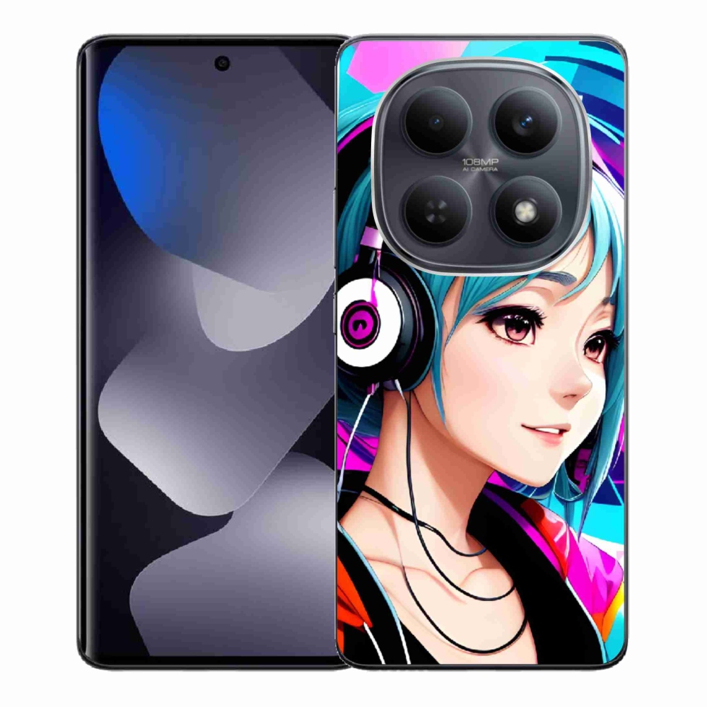 Gelový kryt mmCase na Xiaomi Redmi Note 15 4G - dívka se sluchátky