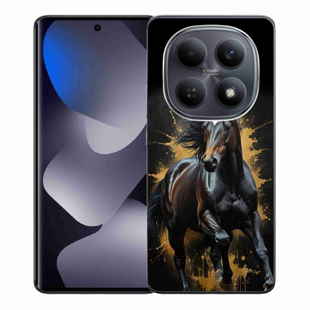 Gelový kryt mmCase na Xiaomi Redmi Note 15 4G - elegantní černý hřebec