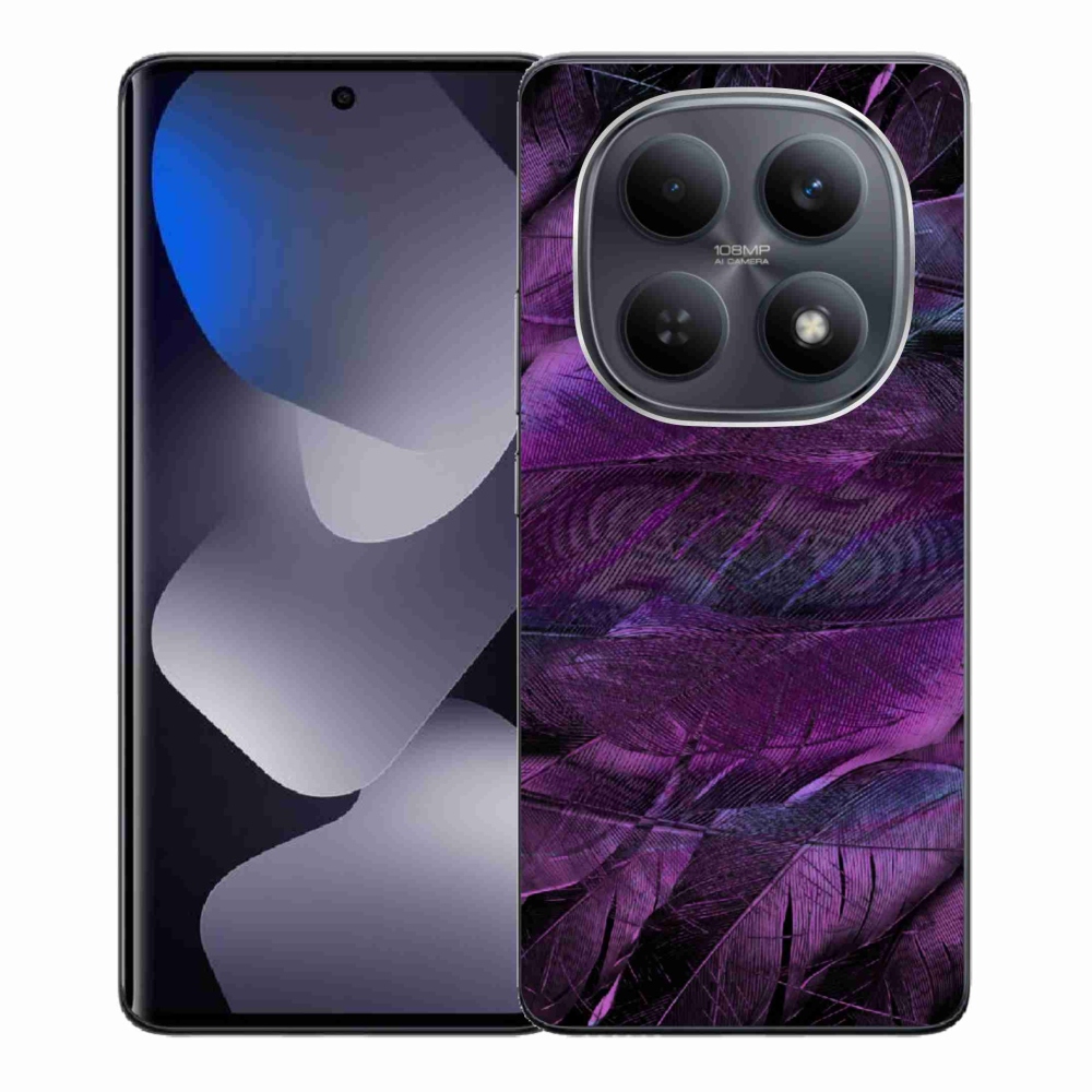 Gelový kryt mmCase na Xiaomi Redmi Note 15 4G - fialová pírka