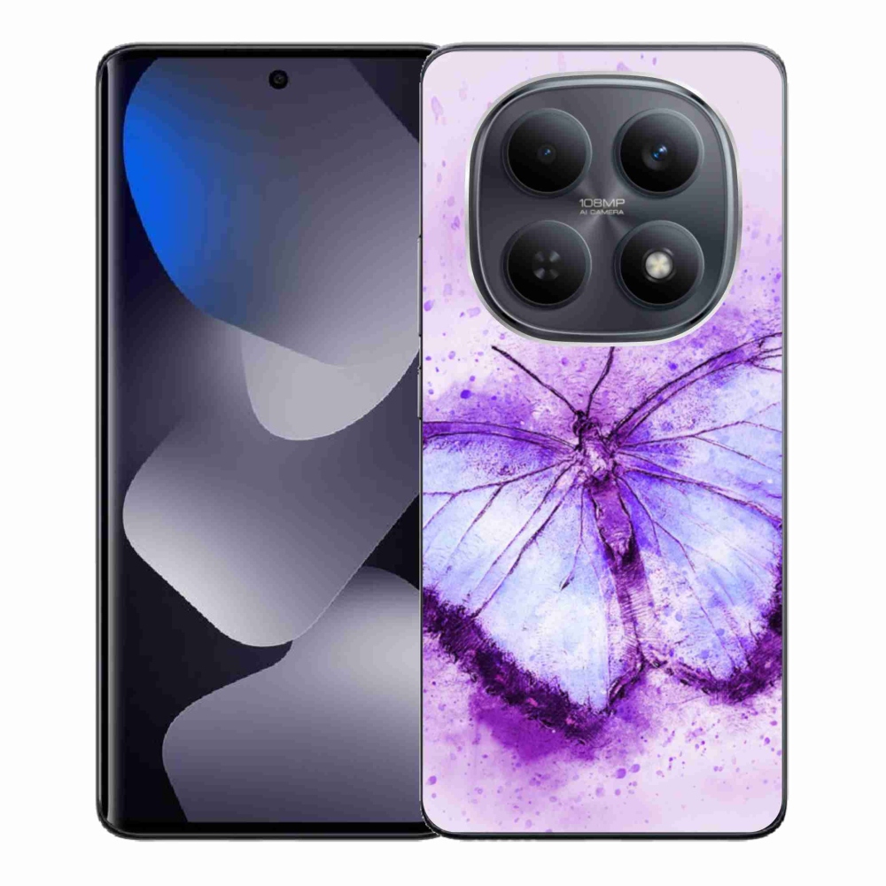 Gelový kryt mmCase na Xiaomi Redmi Note 15 4G - fialový motýl