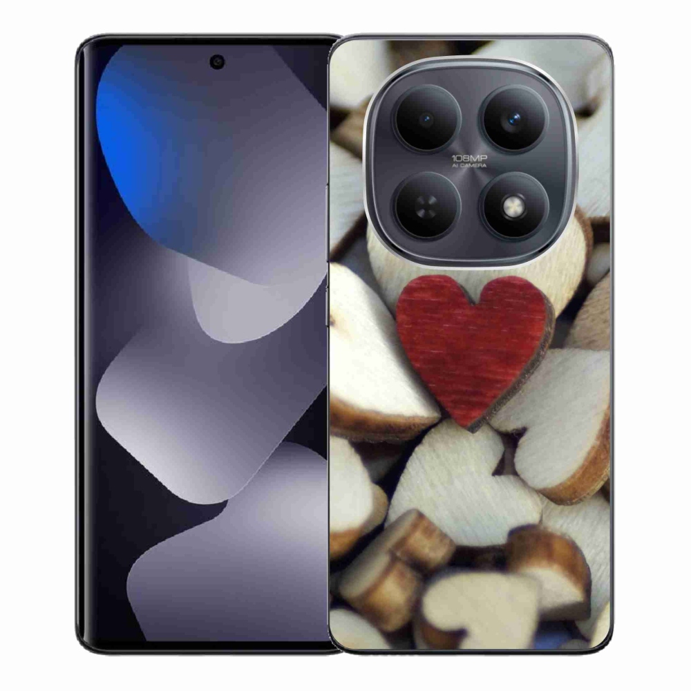 Gelový kryt mmCase na Xiaomi Redmi Note 15 4G - gravírované červené srdce 