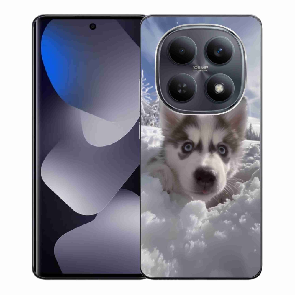 Gelový kryt mmCase na Xiaomi Redmi Note 15 4G - husky ve sněhu