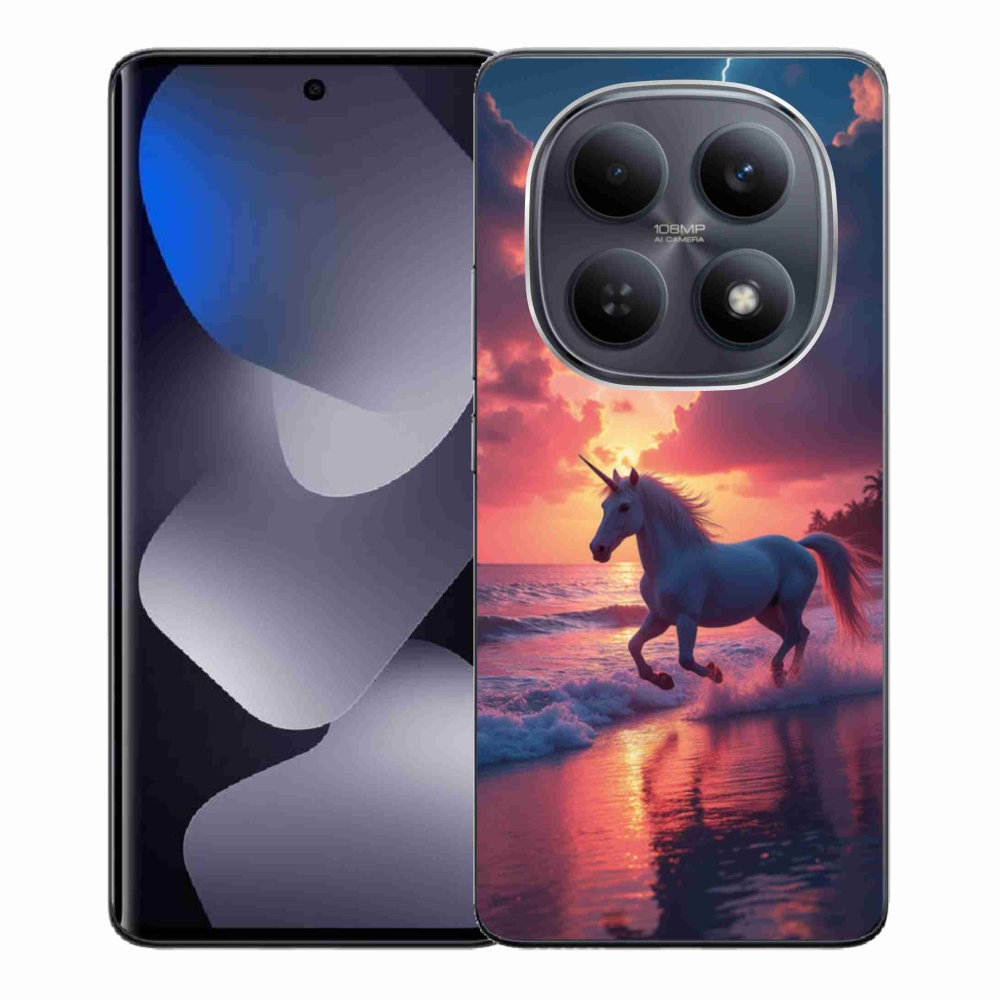 Gelový kryt mmCase na Xiaomi Redmi Note 15 4G - jednorožec na pláži