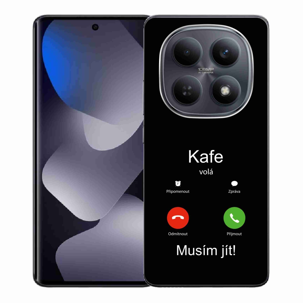Gelový kryt mmCase na Xiaomi Redmi Note 15 4G - kafe volá černé pozadí
