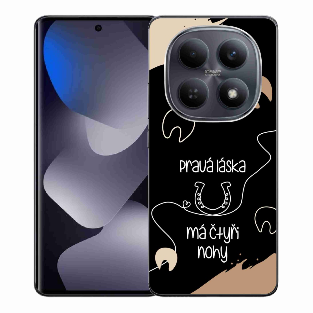 Gelový kryt mmCase na Xiaomi Redmi Note 15 4G - koňský motiv černé pozadí