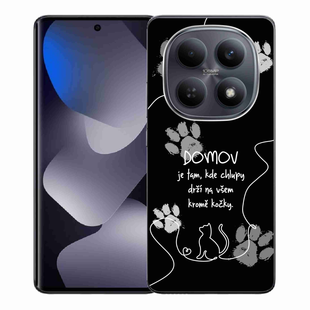 Gelový kryt mmCase na Xiaomi Redmi Note 15 4G - kočičí motiv černé pozadí