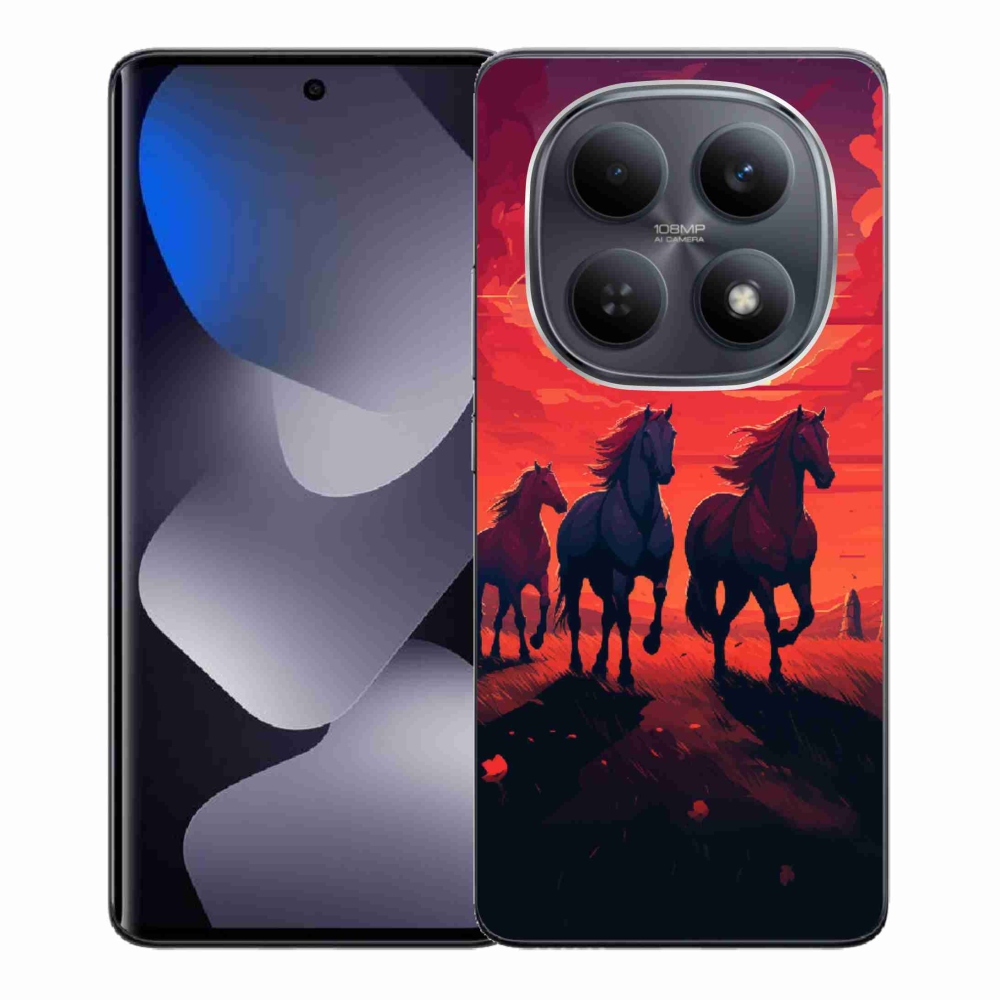 Gelový kryt mmCase na Xiaomi Redmi Note 15 4G - koně a západ slunce