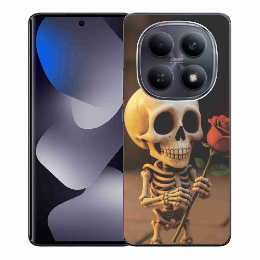 Gelový kryt mmCase na Xiaomi Redmi Note 15 4G - kostlivec s růží
