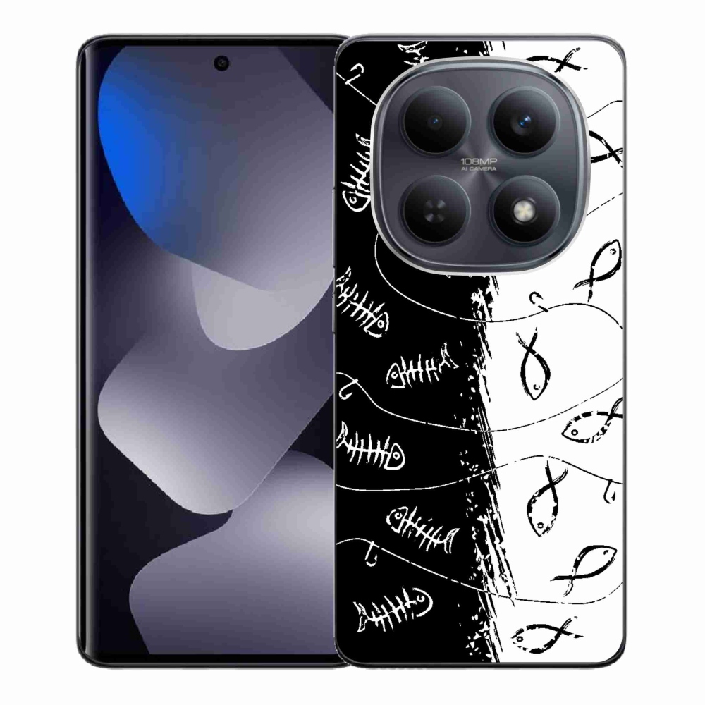 Gelový kryt mmCase na Xiaomi Redmi Note 15 4G - kostry a rybky