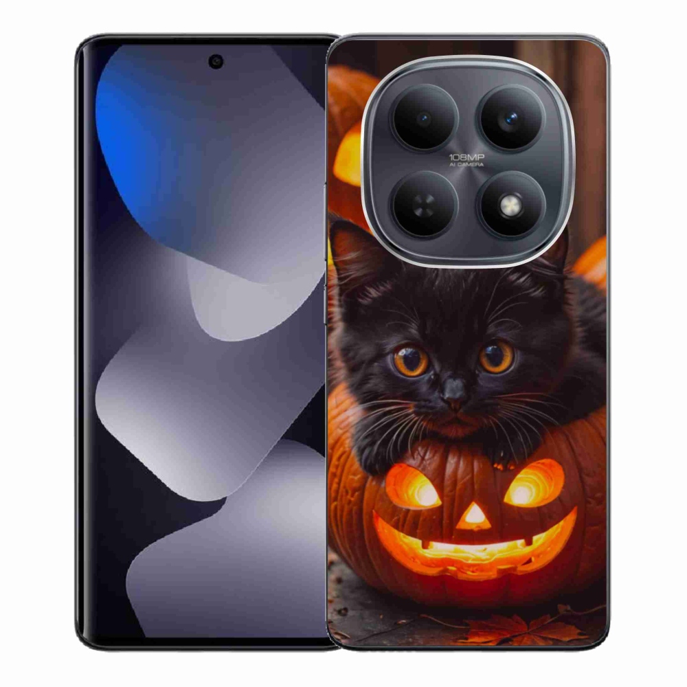 Gelový kryt mmCase na Xiaomi Redmi Note 15 4G - kotě a dýně