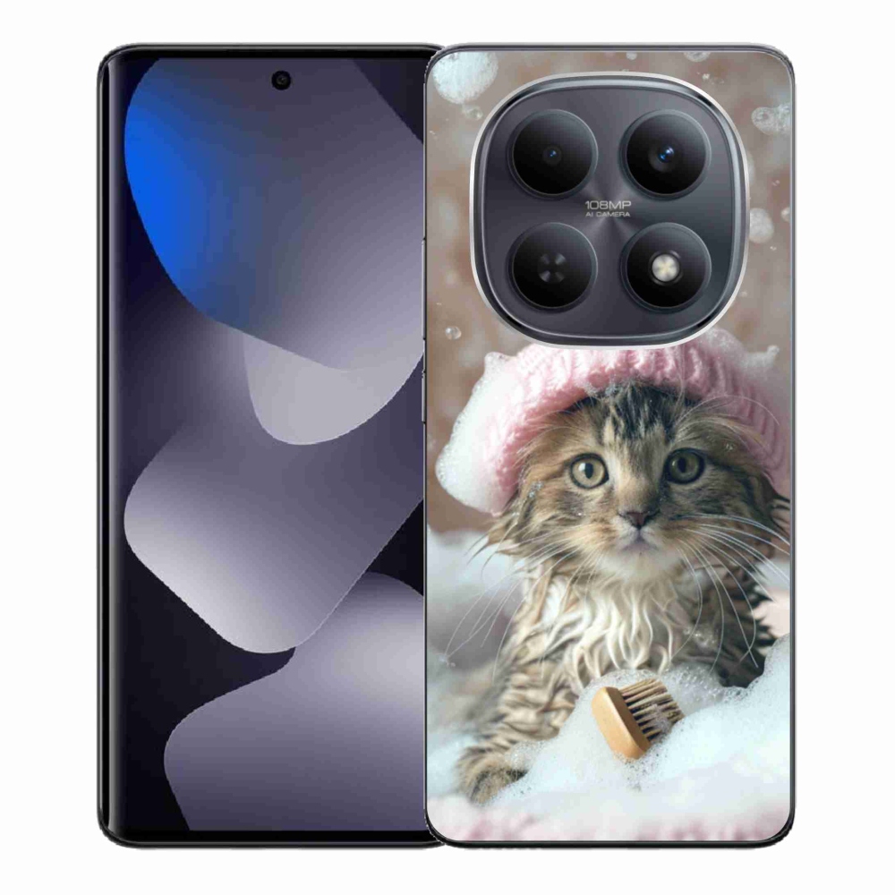 Gelový kryt mmCase na Xiaomi Redmi Note 15 4G - kotě a koupel