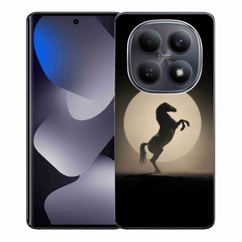 Gelový kryt mmCase na Xiaomi Redmi Note 15 4G - kůň v siluetě