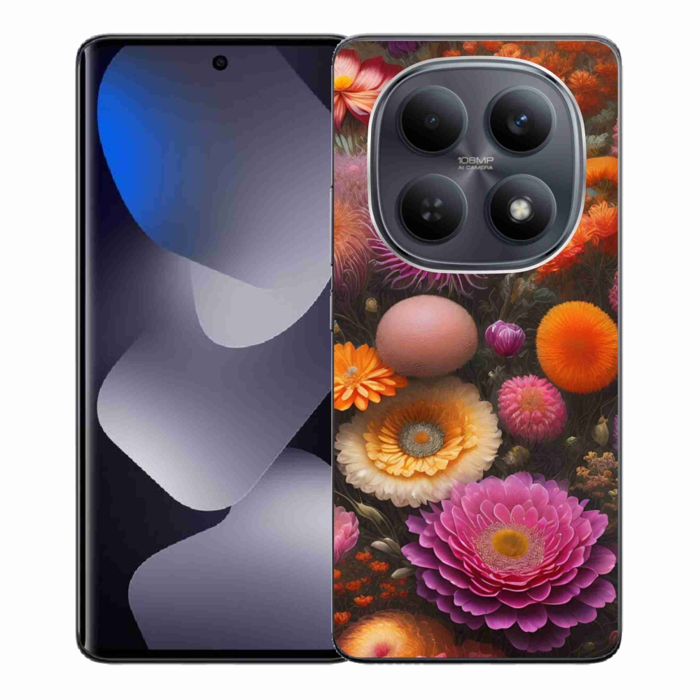 Gelový kryt mmCase na Xiaomi Redmi Note 15 4G - květinová kompozice