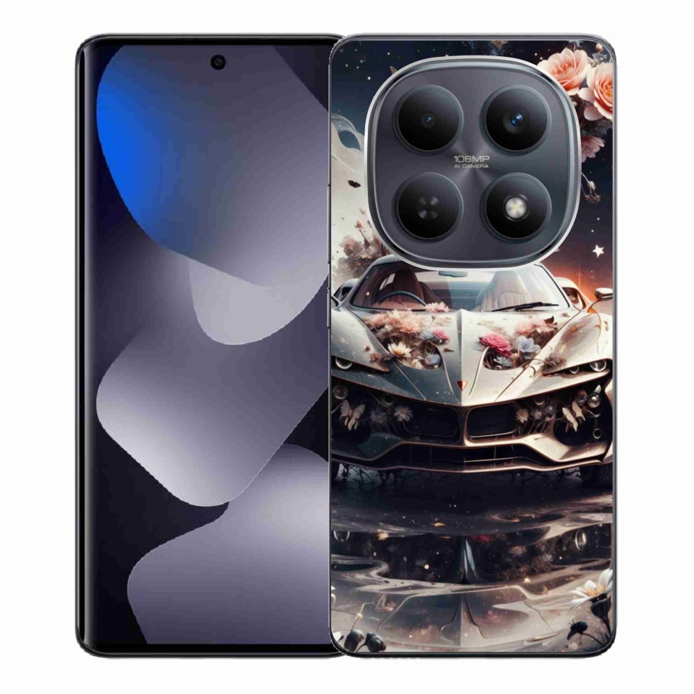 Gelový kryt mmCase na Xiaomi Redmi Note 15 4G - květinový sportovní vůz