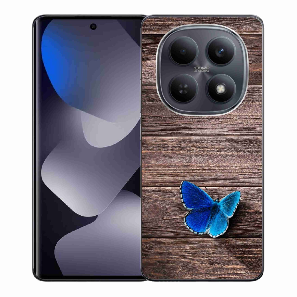Gelový kryt mmCase na Xiaomi Redmi Note 15 4G - modrý motýl 1