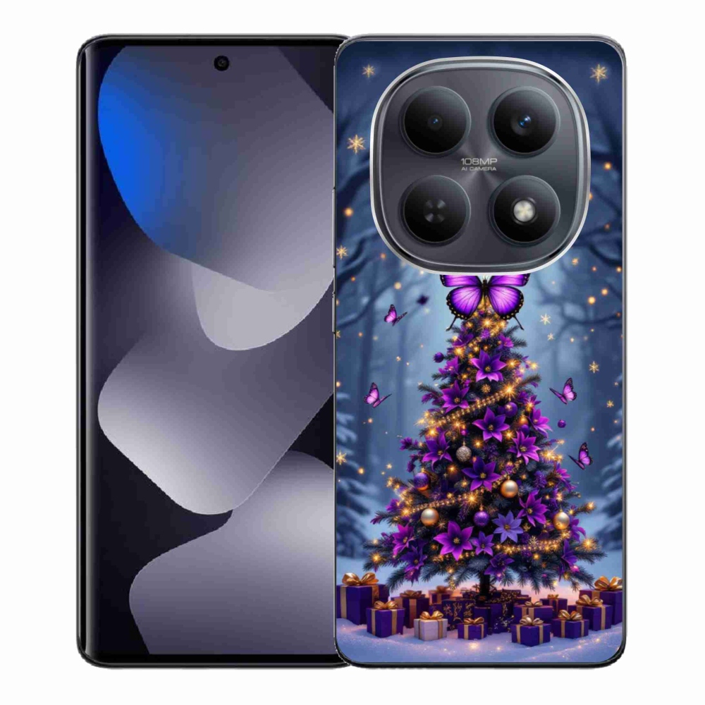 Gelový kryt mmCase na Xiaomi Redmi Note 15 4G - motýlí vánoční stromek