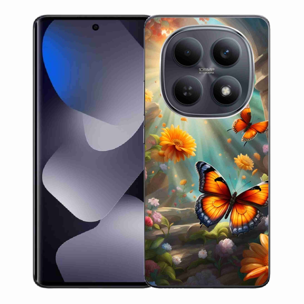 Gelový kryt mmCase na Xiaomi Redmi Note 15 4G - motýlí zahrada 2