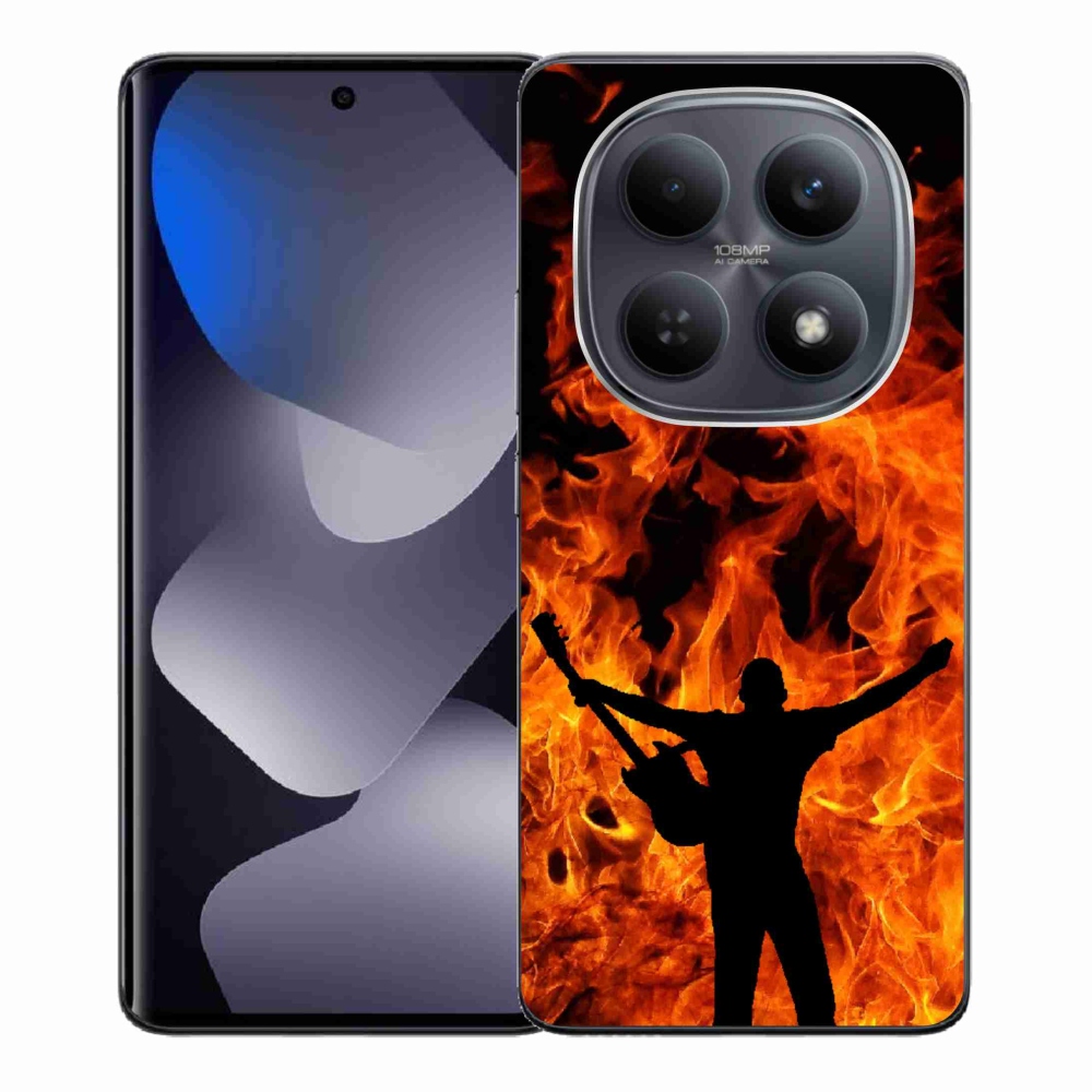 Gelový kryt mmCase na Xiaomi Redmi Note 15 4G - muzikant a oheň