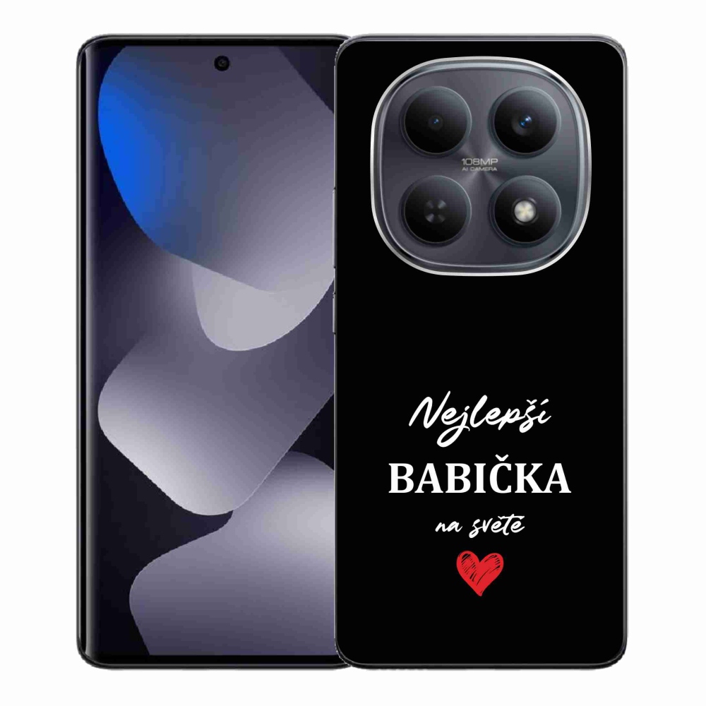 Gelový kryt mmCase na Xiaomi Redmi Note 15 4G - nejlepší babička 1 černé pozadí