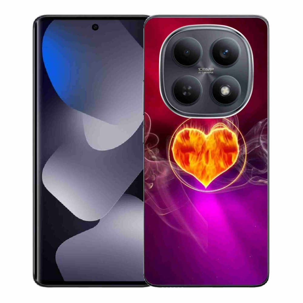 Gelový kryt mmCase na Xiaomi Redmi Note 15 4G - ohnivé srdce