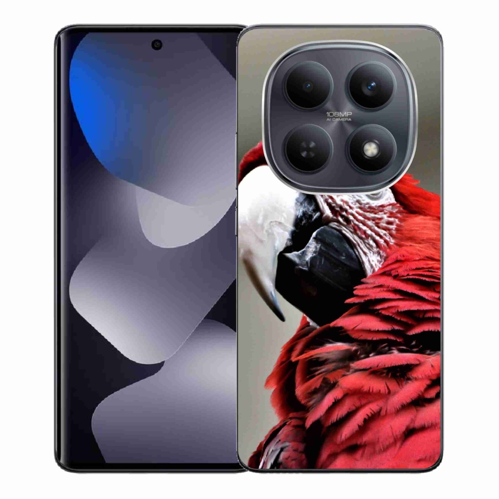Gelový kryt mmCase na Xiaomi Redmi Note 15 4G - papoušek ara červený