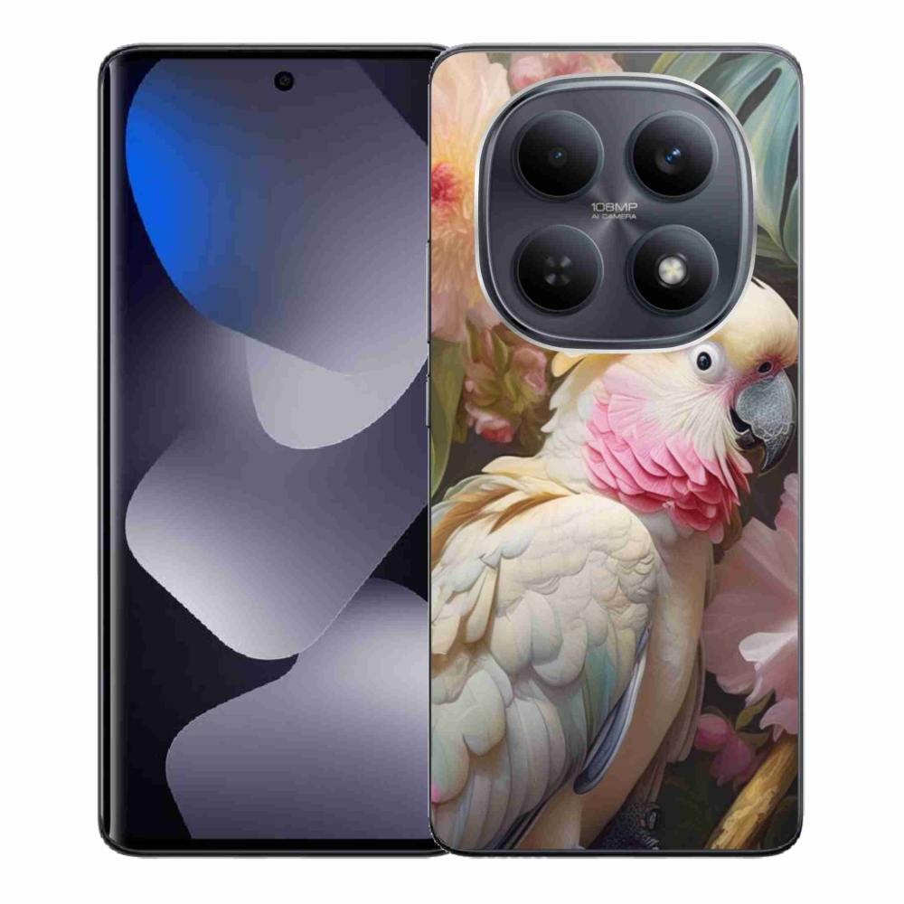 Gelový kryt mmCase na Xiaomi Redmi Note 15 4G - papoušek kakadu růžový 2