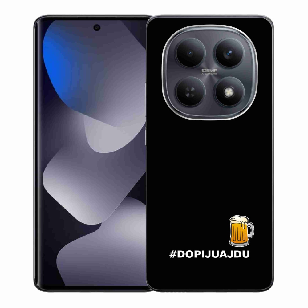 Gelový kryt mmCase na Xiaomi Redmi Note 15 4G - pivní motiv 1 černé pozadí