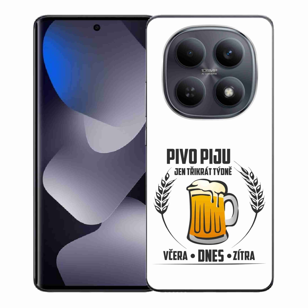 Gelový kryt mmCase na Xiaomi Redmi Note 15 4G - pivní motiv bílé pozadí