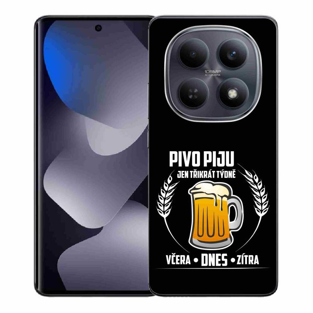 Gelový kryt mmCase na Xiaomi Redmi Note 15 4G - pivní motiv černé pozadí