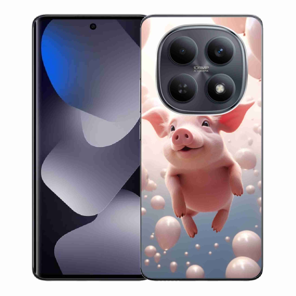 Gelový kryt mmCase na Xiaomi Redmi Note 15 4G - prasátko s balónky