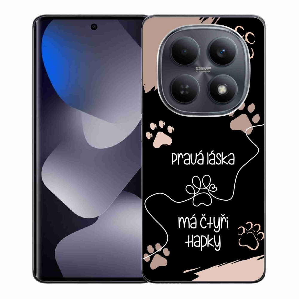 Gelový kryt mmCase na Xiaomi Redmi Note 15 4G - psí motiv 1 černé pozadí
