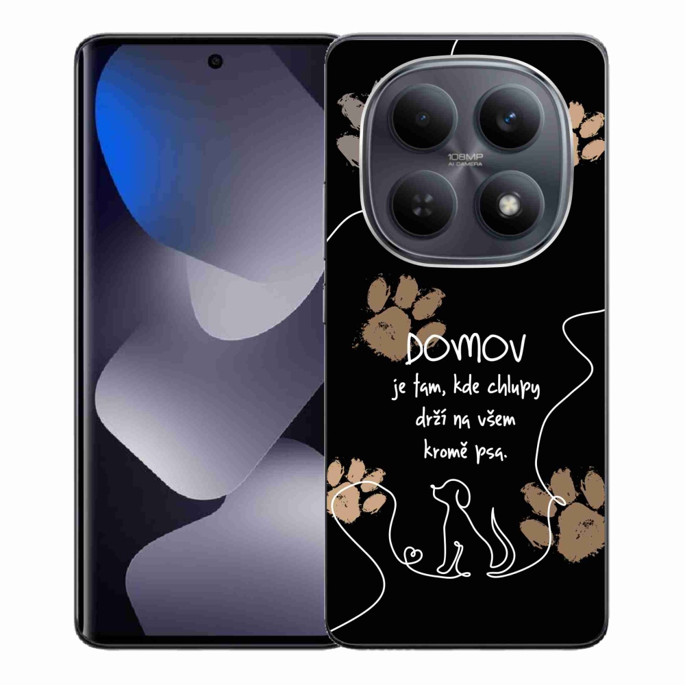 Gelový kryt mmCase na Xiaomi Redmi Note 15 4G - psí motiv černé pozadí