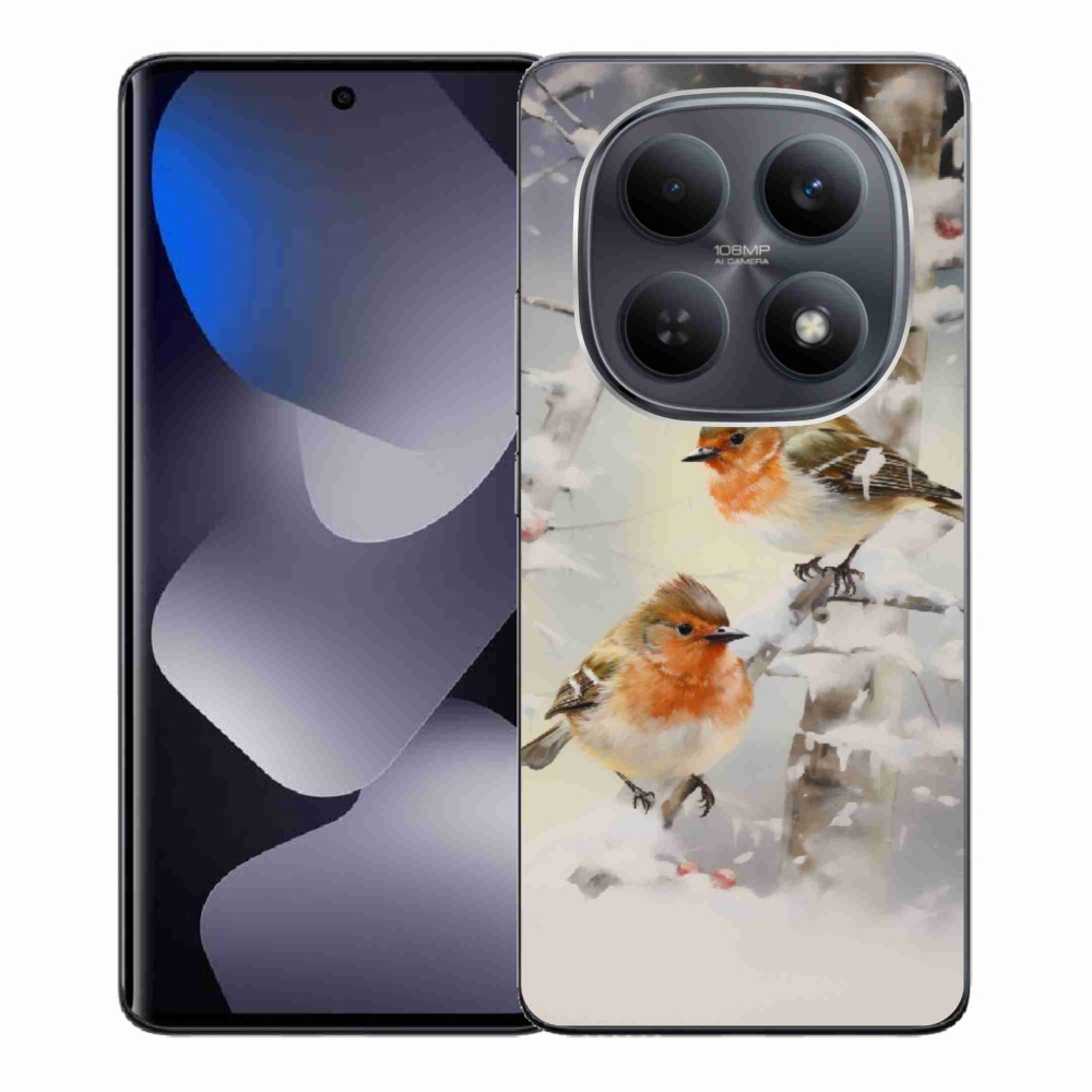 Gelový kryt mmCase na Xiaomi Redmi Note 15 4G - ptáčci v zimě
