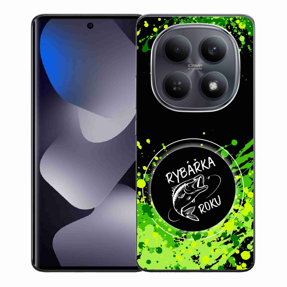 Gelový kryt mmCase na Xiaomi Redmi Note 15 4G - rybářka roku černé pozadí