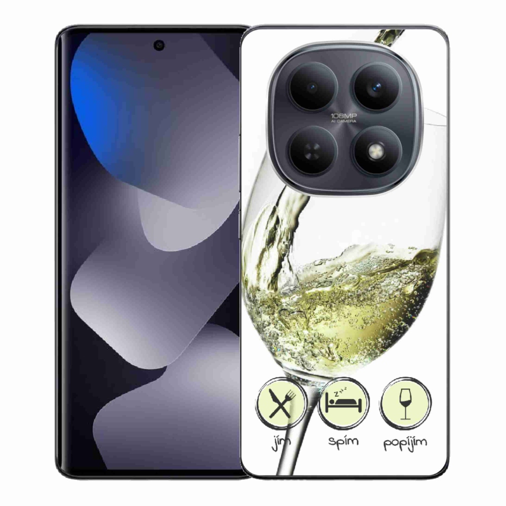 Gelový kryt mmCase na Xiaomi Redmi Note 15 4G - sklenička vína bílé