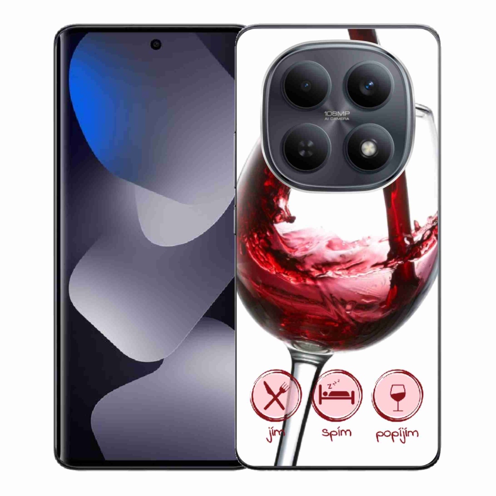 Gelový kryt mmCase na Xiaomi Redmi Note 15 4G - sklenička vína červené
