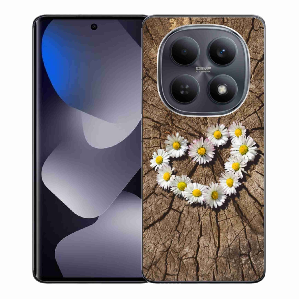 Gelový kryt mmCase na Xiaomi Redmi Note 15 4G - srdce z kopretin