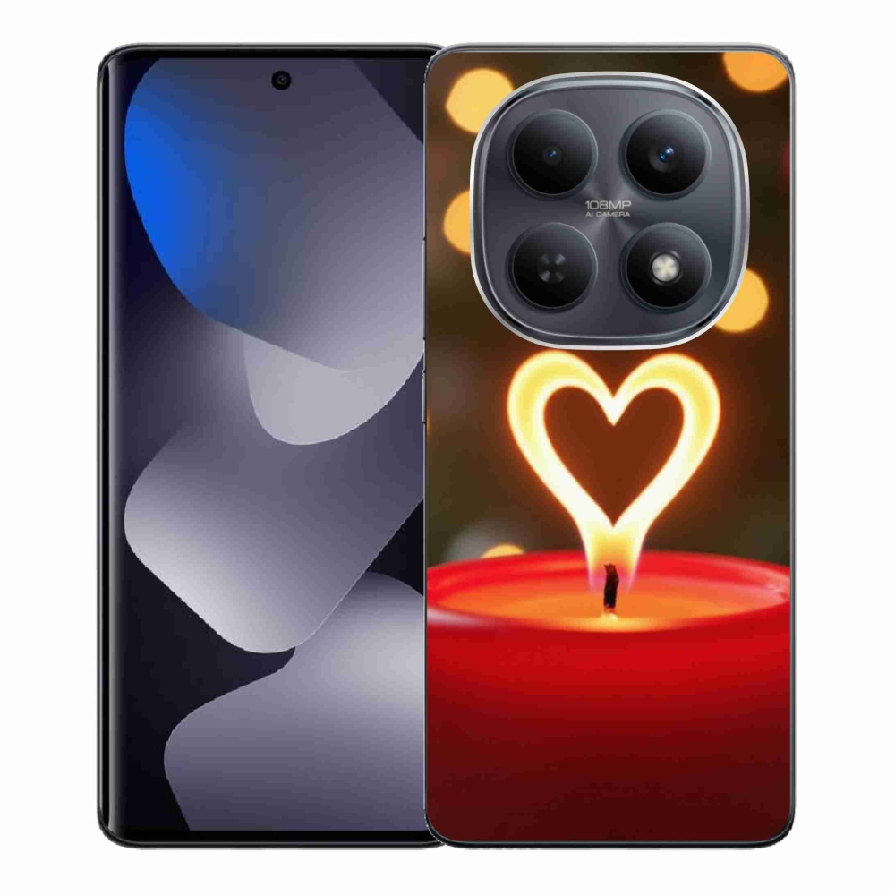 Gelový kryt mmCase na Xiaomi Redmi Note 15 4G - srdce z plamene