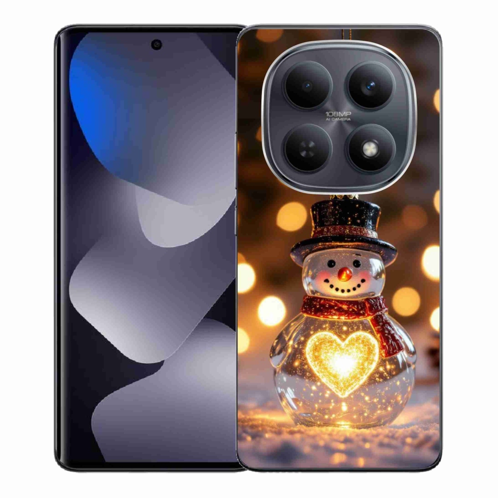 Gelový kryt mmCase na Xiaomi Redmi Note 15 4G - svítící vánoční sněhulák