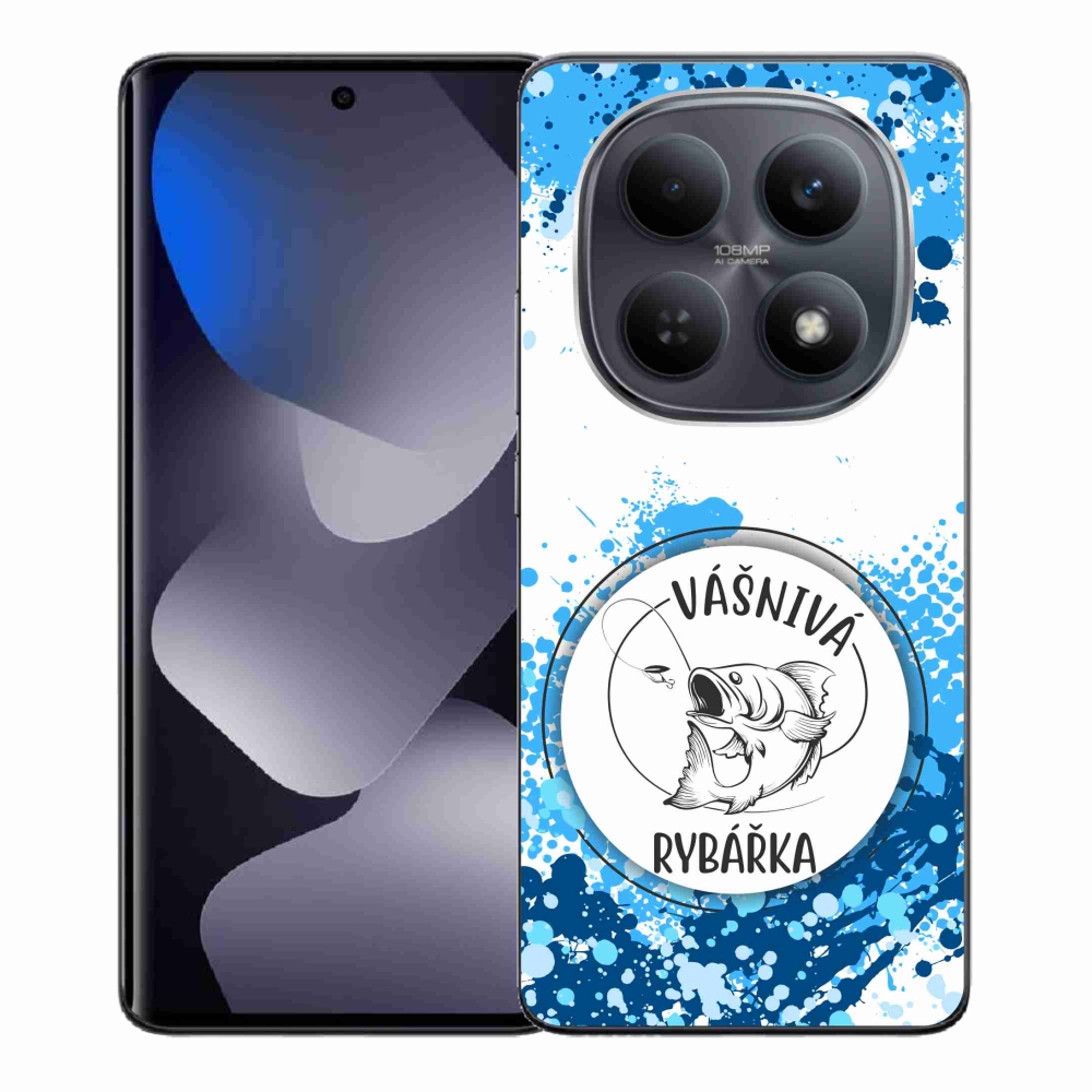 Gelový kryt mmCase na Xiaomi Redmi Note 15 4G - vášnivá rybářka bílé pozadí