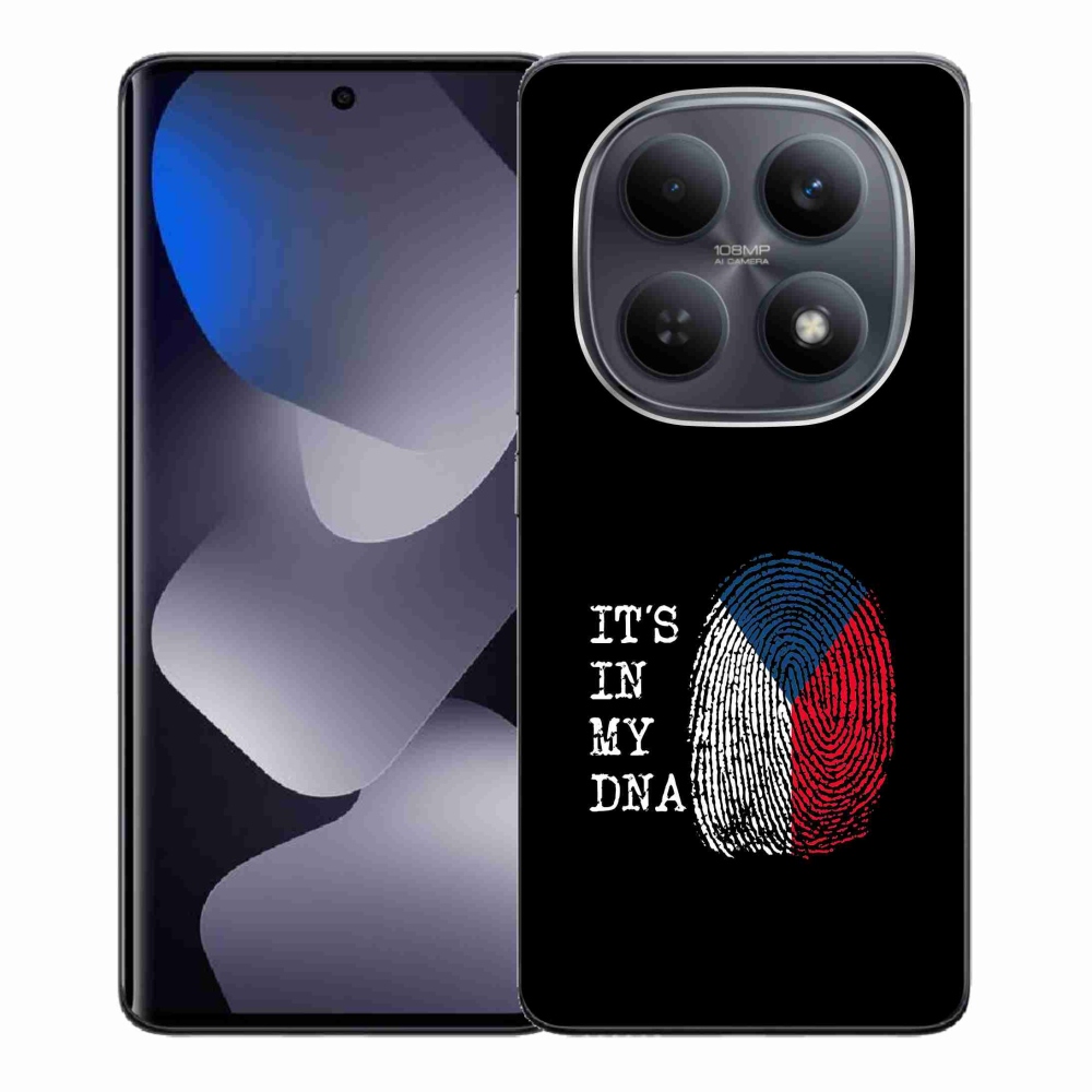 Gelový kryt mmCase na Xiaomi Redmi Note 15 4G - vlajka otisk prstu černé pozadí
