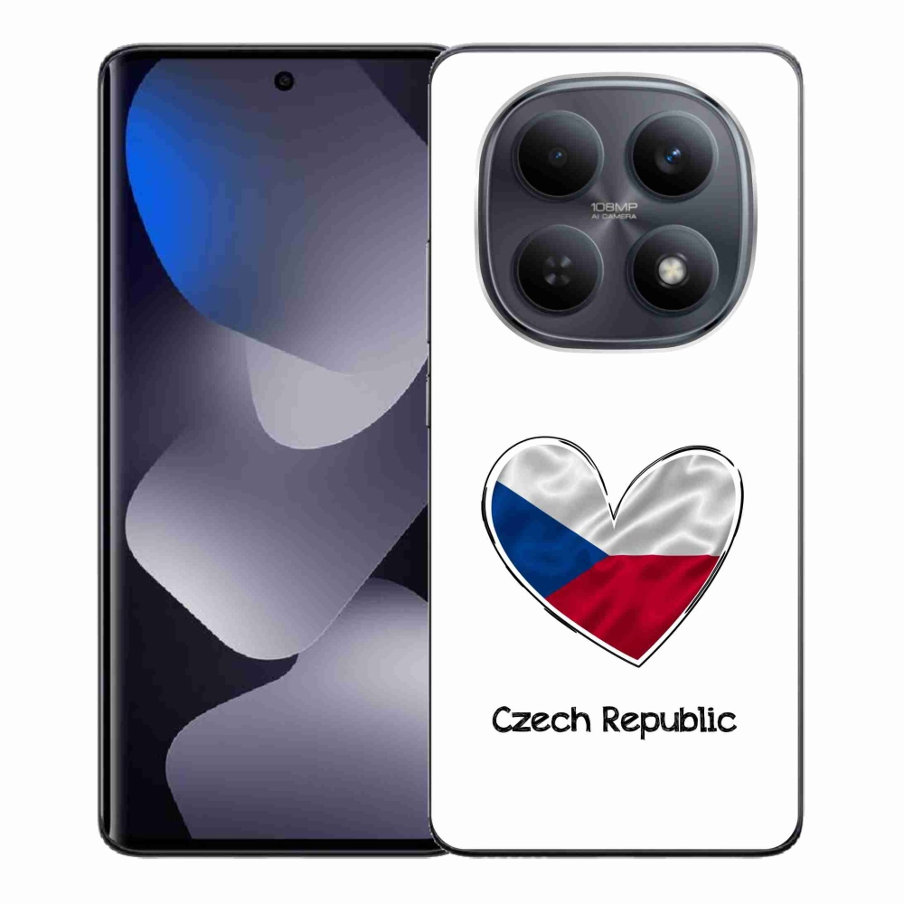 Gelový kryt mmCase na Xiaomi Redmi Note 15 4G - vlajka srdce bílé pozadí