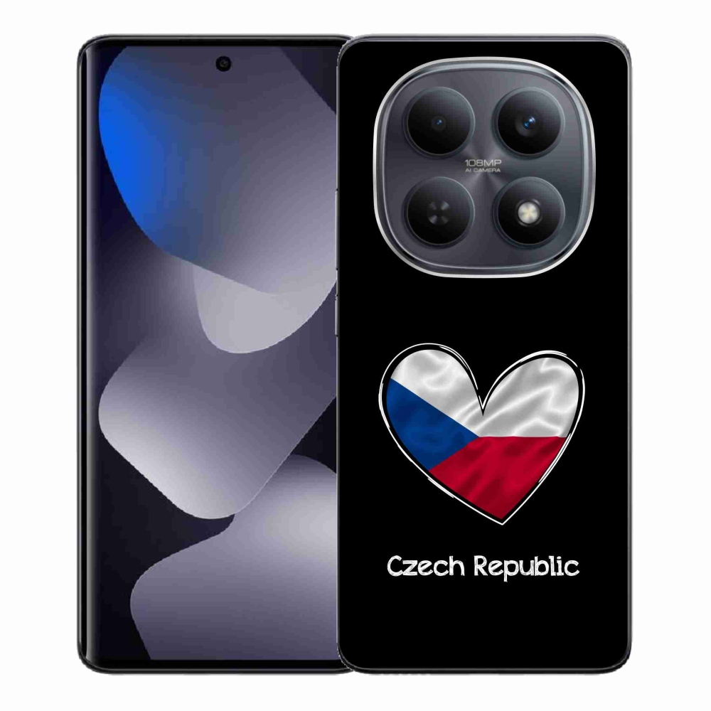 Gelový kryt mmCase na Xiaomi Redmi Note 15 4G - vlajka srdce černé pozadí